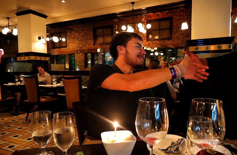 Jack Rossi at a candlelit dinner